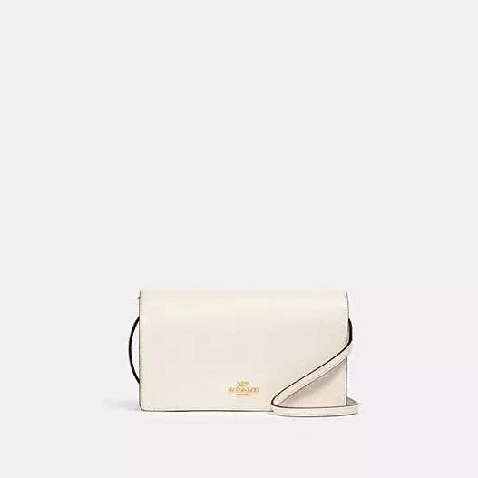 Coach Anna Foldover Clutch Crossbody In Signature Canvas