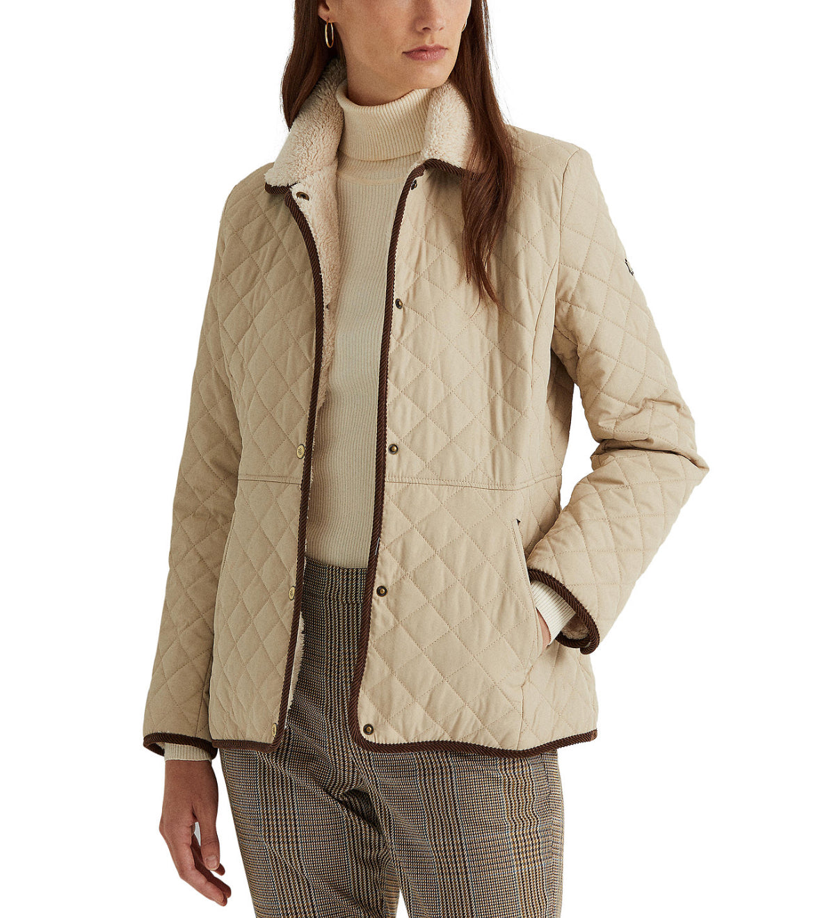 Ralph Lauren Women faux Sherpa Quilted Coat