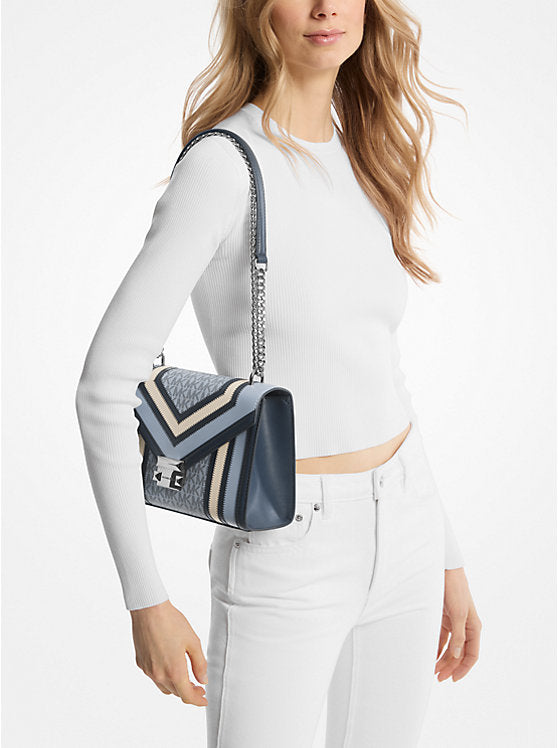 Whitney Medium Color-Block and Signature Logo Shoulder Bag