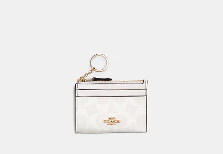 Coach Mini Skinny Id Case In Signature Canvas