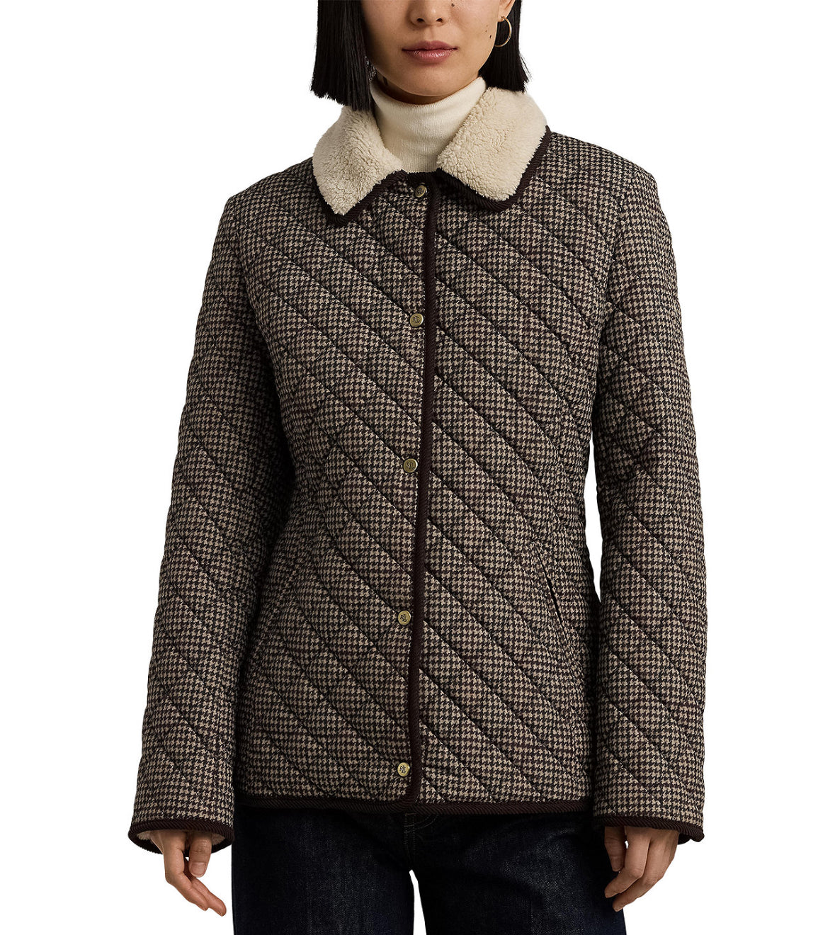 Ralph Lauren Women faux Sherpa Quilted Coat