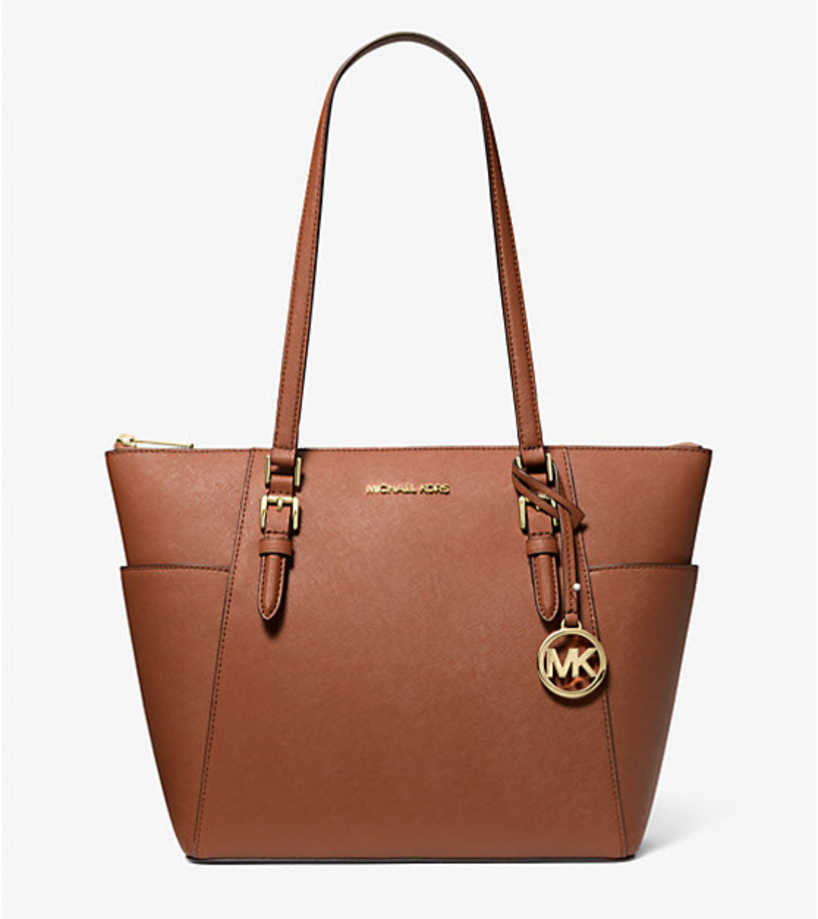 Michael Kors Charlotte Charlotte Large Saffiano Leather Top-Zip Tote Bag