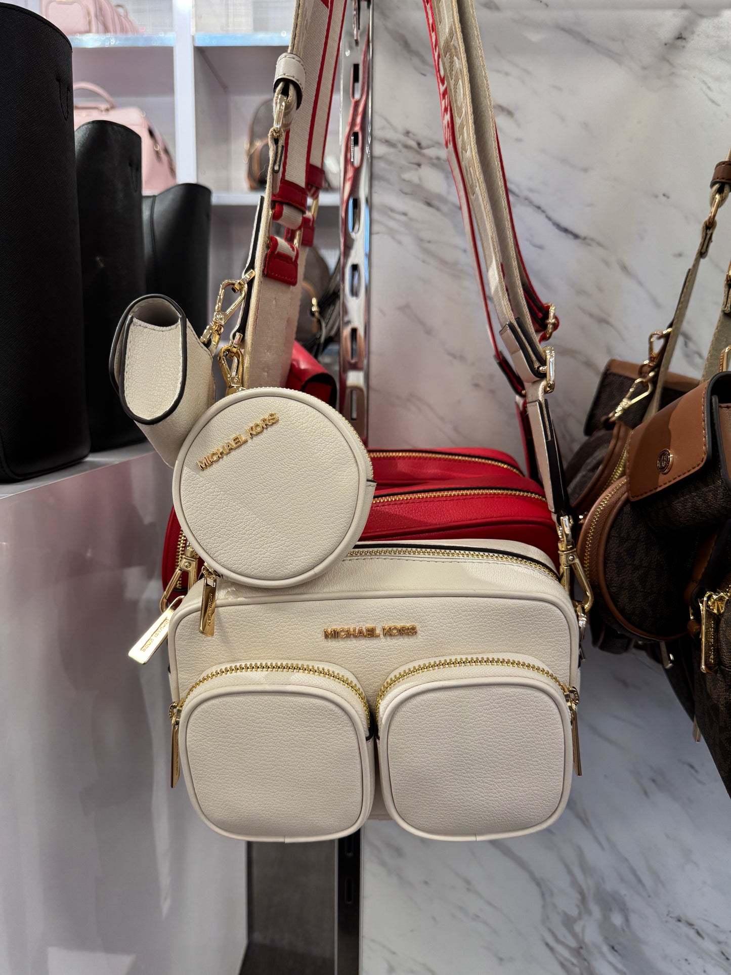 Michael Kors Jet Set Double Pocket Crossbody with Airpods