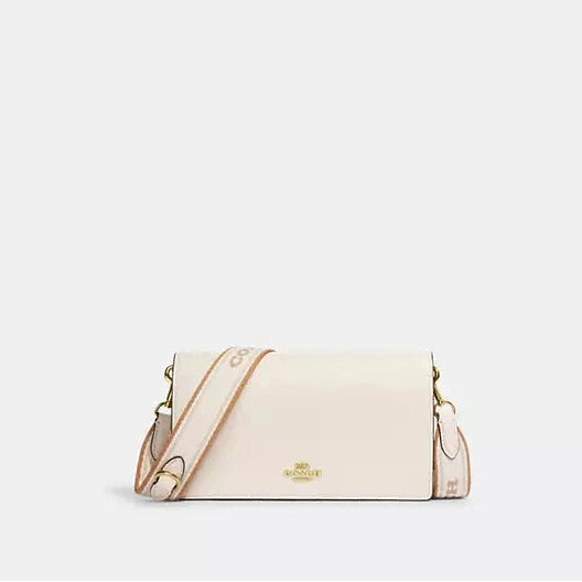 Coach Anna Foldover Clutch Crossbody In Signature Canvas