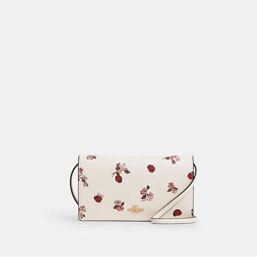 Coach Anna Foldover Clutch Crossbody In Signature Canvas