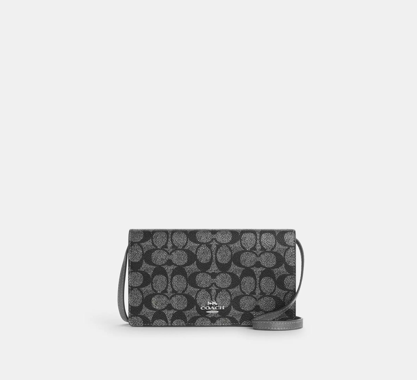 Coach Anna Foldover Clutch Crossbody In Signature Canvas