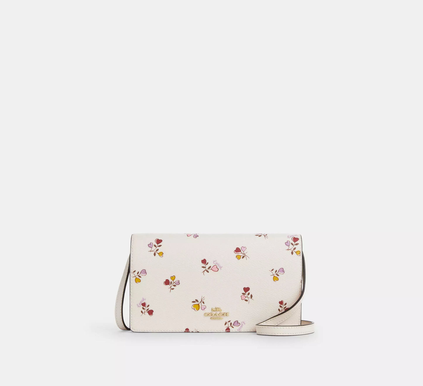 Coach Anna Foldover Clutch Crossbody In Signature Canvas