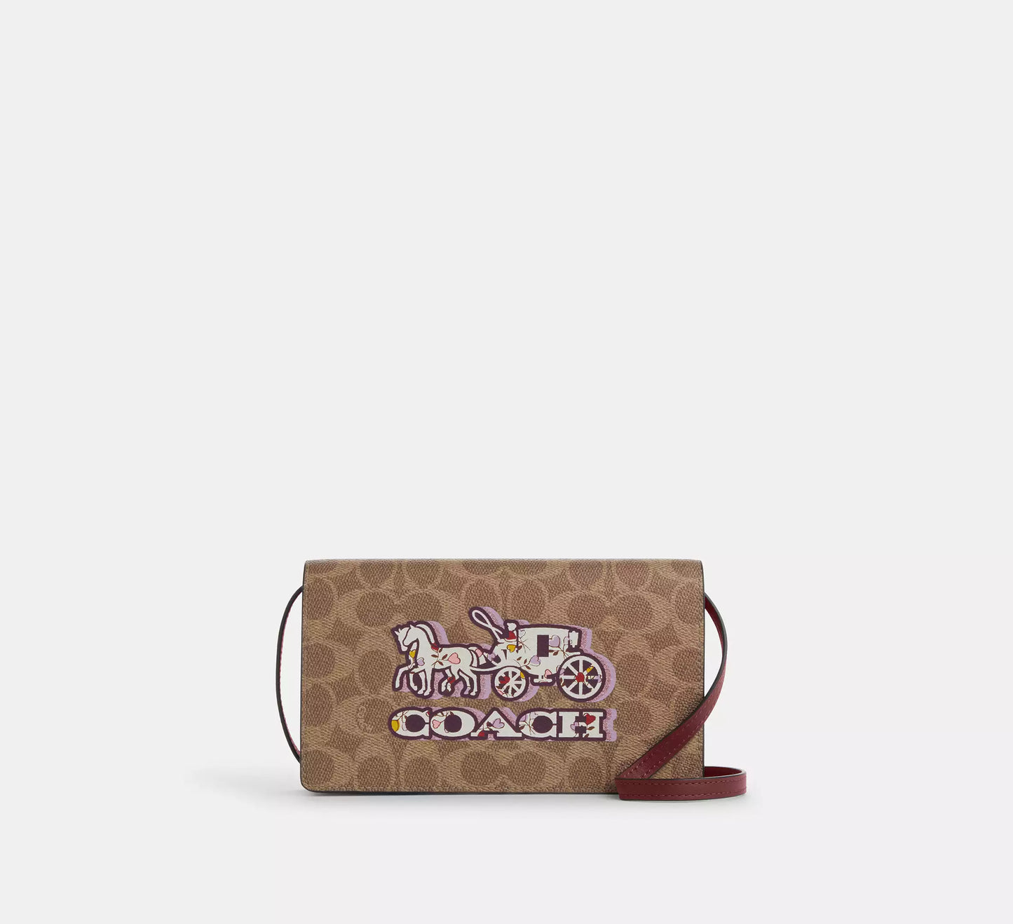 Coach Anna Foldover Clutch Crossbody In Signature Canvas