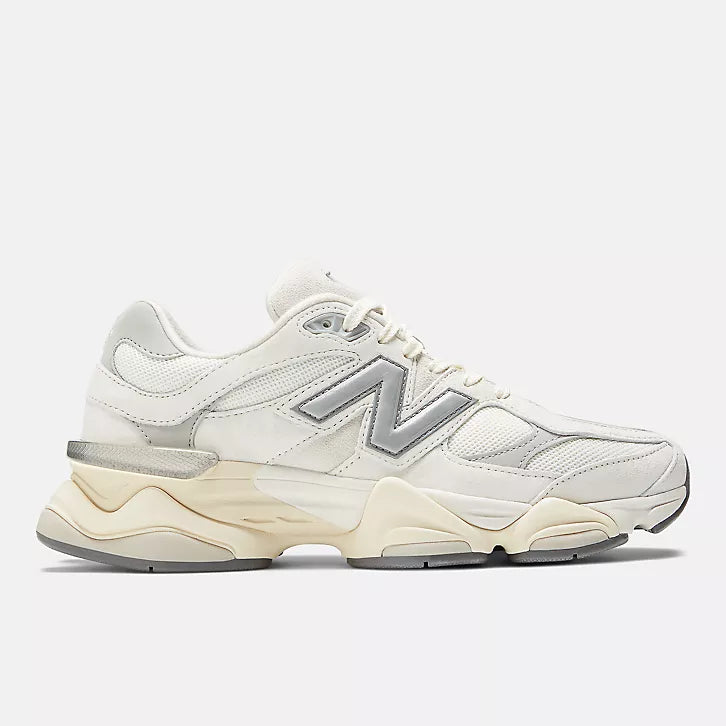 New Balance 9060 Sea salt with concrete and silver metallic